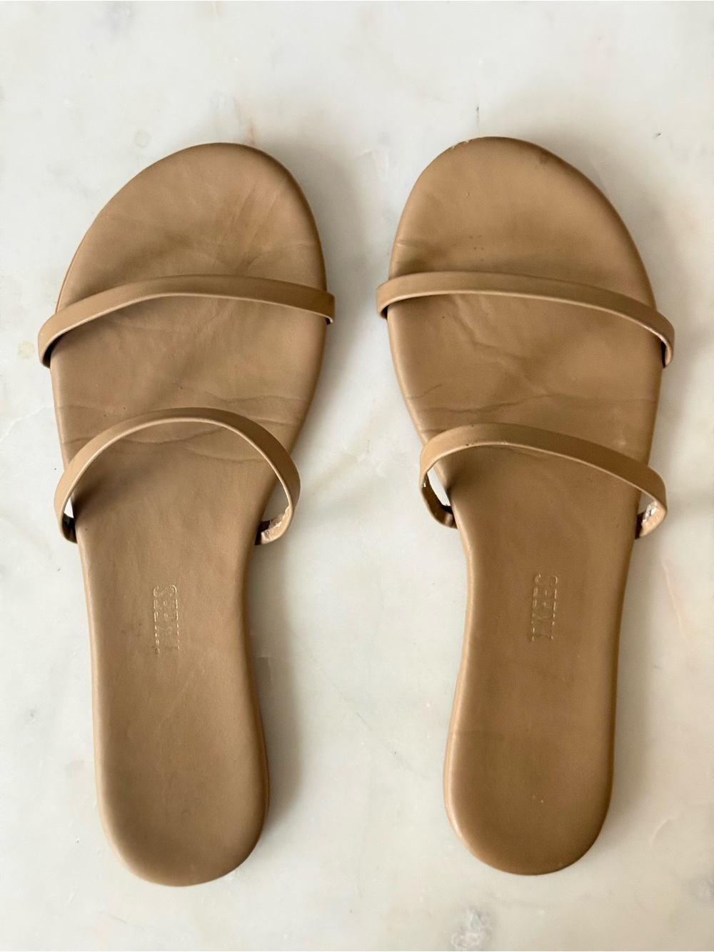 TKEES Gemma Leather Slide Sandals Cocobutter US 8 EUR 38